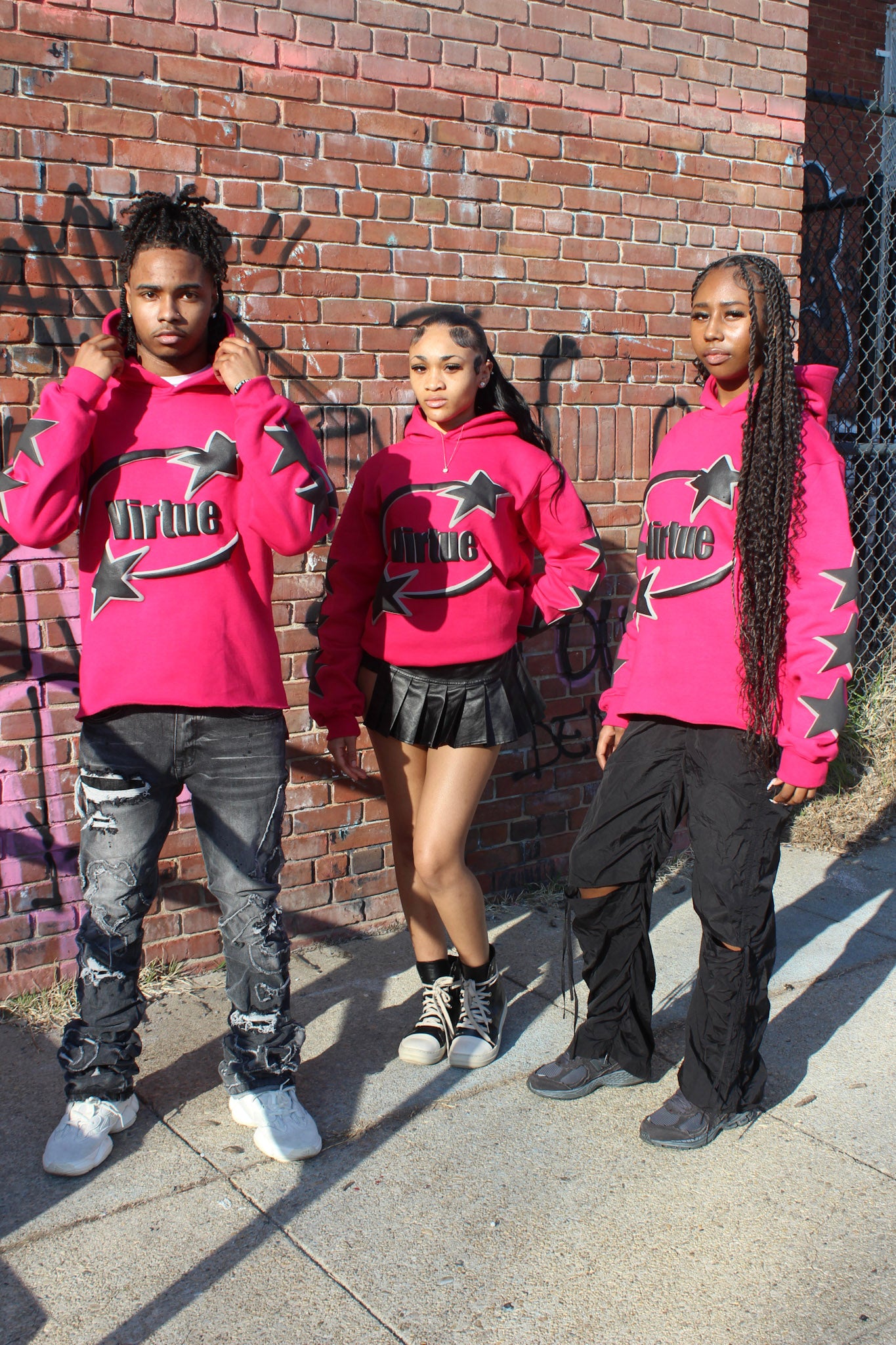 2WinVirtue Pink & Black Hoodie